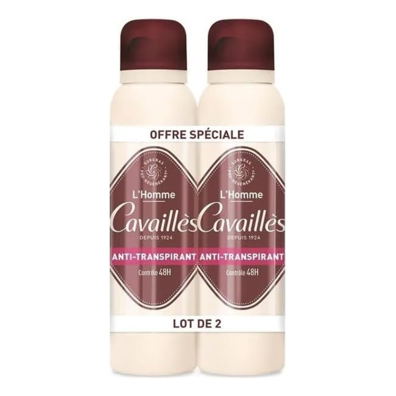 Déodorant Absorb+ 48h Homme Spray – Lot de 2 x 150 ml