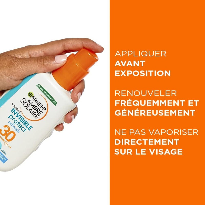 Ambre Solaire Invisible Protect – Spray Protecteur Refresh FPS 30 – 200 ml