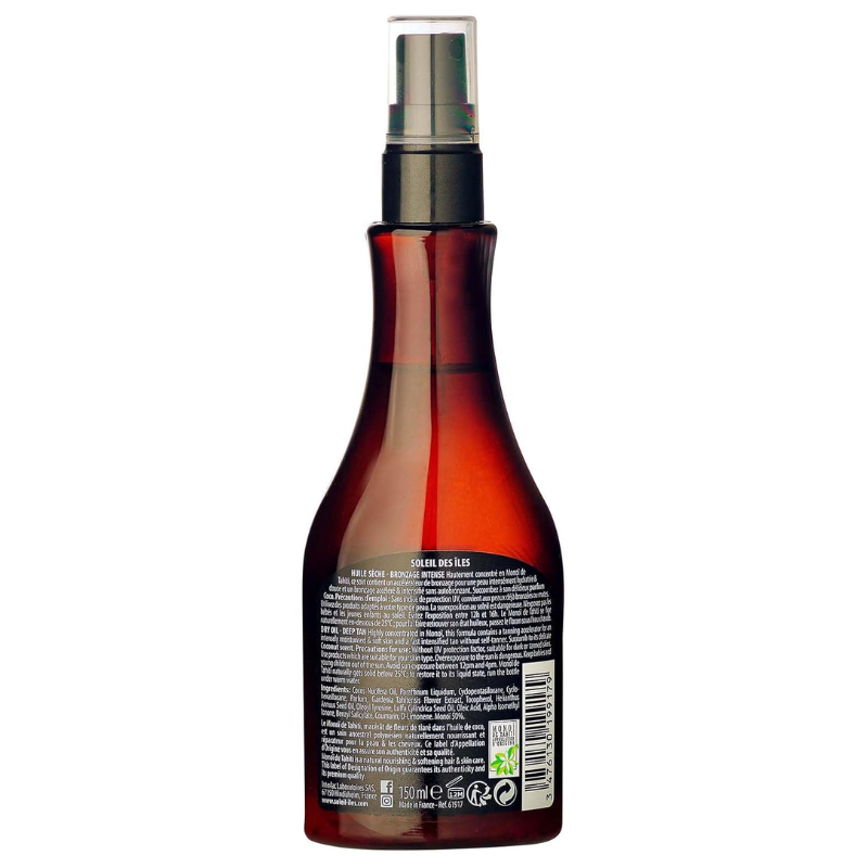Huile Sèche Bronzante au Monoï de Tahiti 100% Naturel – Parfum Coco – Accélérateur de Bronzage 150ml