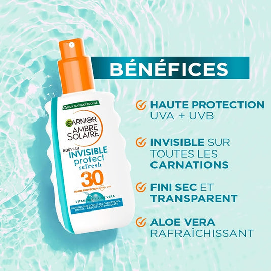 Ambre Solaire Invisible Protect – Spray Protecteur Refresh FPS 30 – 200 ml