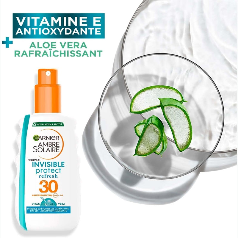 Ambre Solaire Invisible Protect – Spray Protecteur Refresh FPS 30 – 200 ml